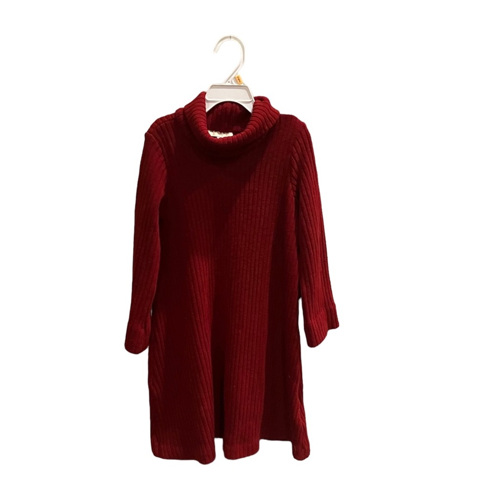 Red turtleneck dress
